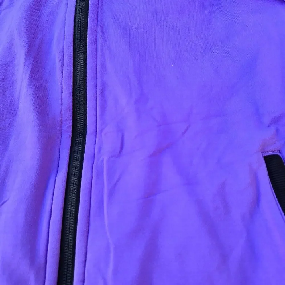 Ivivva girls sz 12 reversible purple black zip hooded jacket